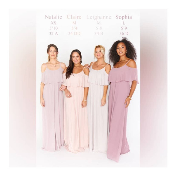 Show Me Your MuMu Caitlin Ruffle Maxi Dress Dusty Blush Crisp Large NWT - Picture 5 of 11